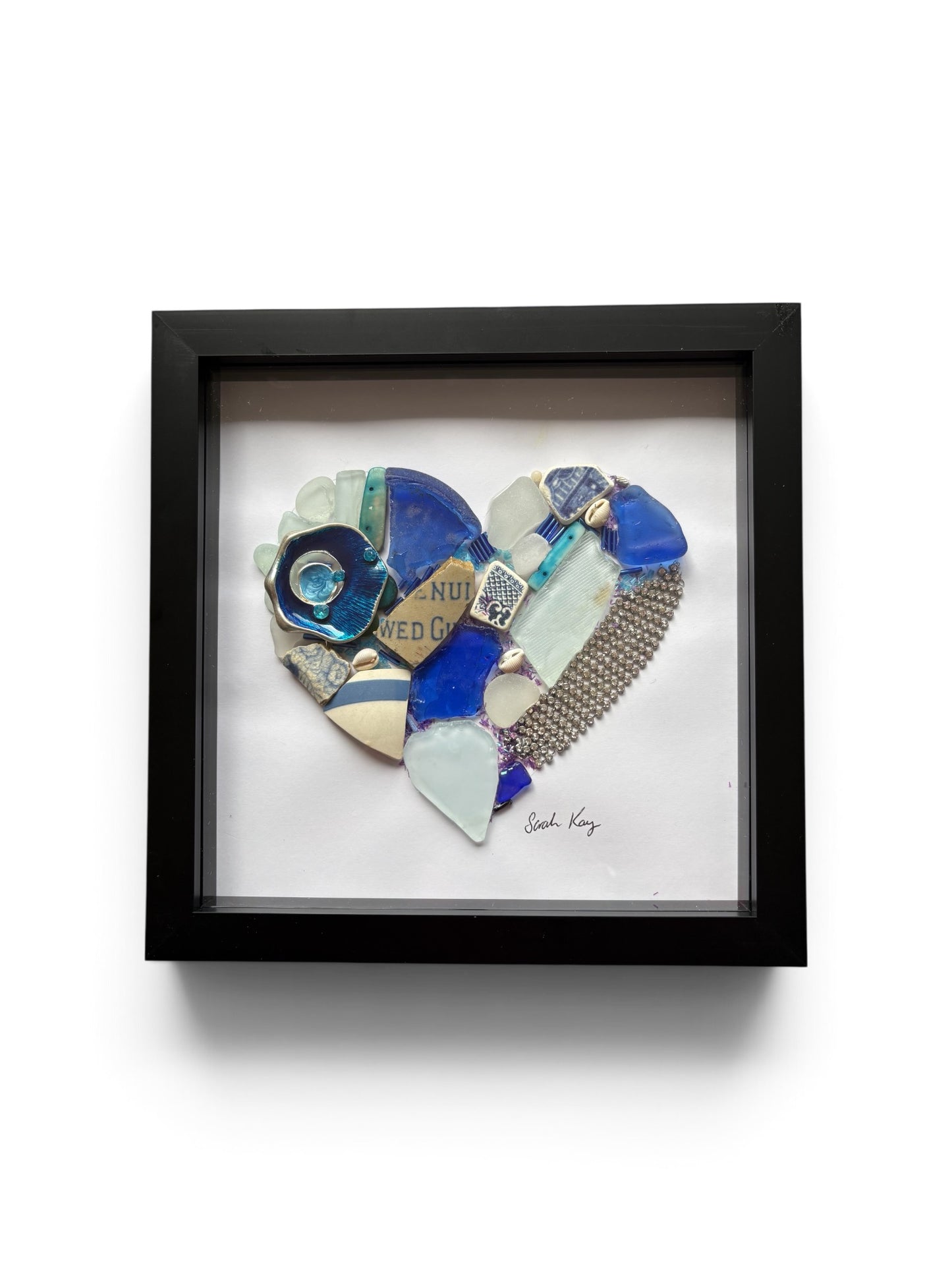 Blue heart mosaic.