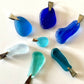 Blue sea glass pendants
