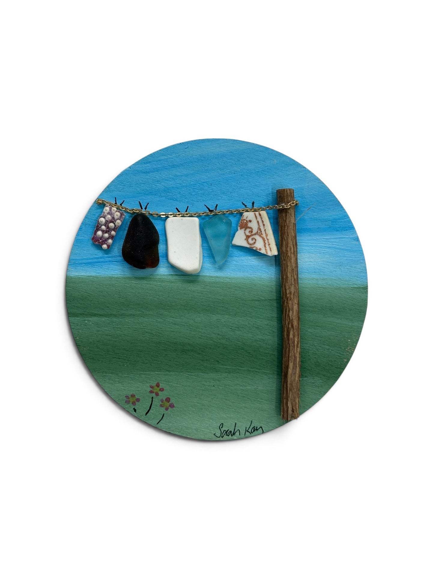 Mini washing line art | round