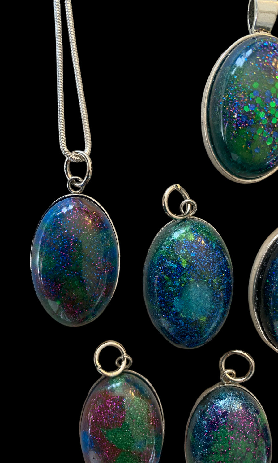 Signature Aurora borealis Resin Pendants