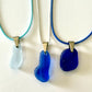 Blue sea glass pendants