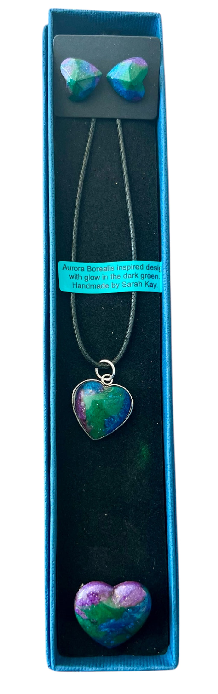 Aurora Borealis Resin Jewellery Set | Earrings, Brooch, Pendant