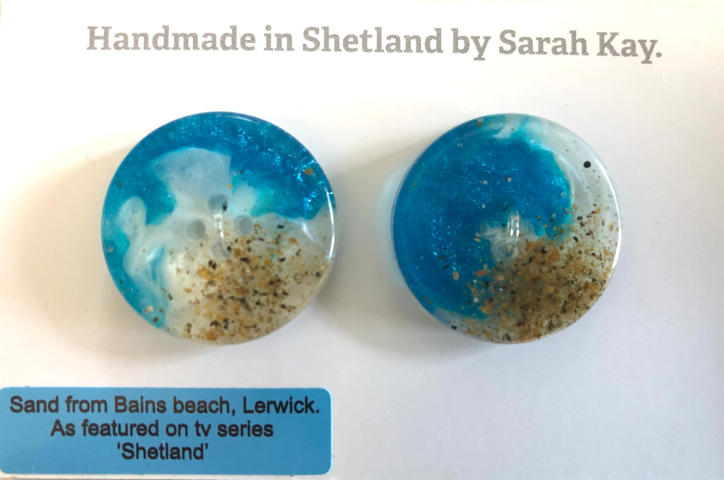 Bains Beach Resin Buttons, Shetland TV Series Inspired