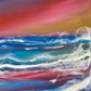 Winter Sunset Resin Artwork | Square 25cm