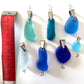 Blue sea glass pendants