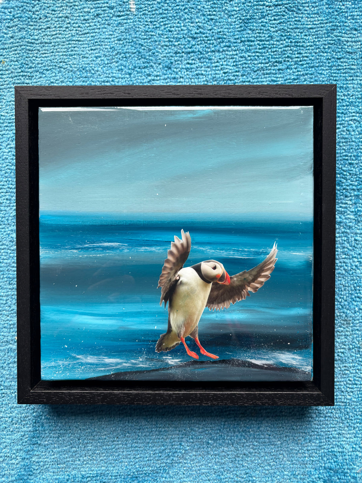 Coming in to land | framed 24cm