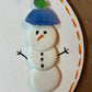 Snow man sea glass hanging plaque.