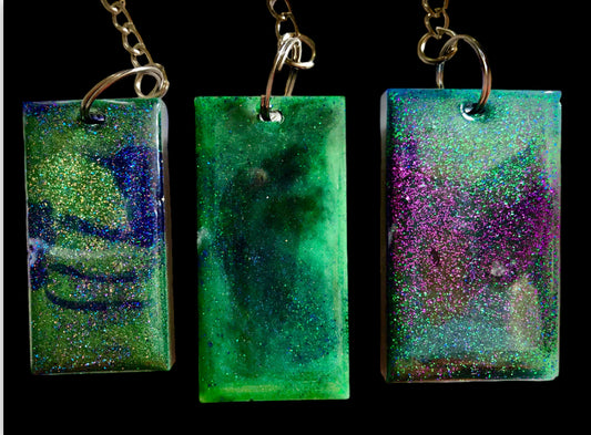 Aurora Borealis Glow In The Dark Resin Keyring