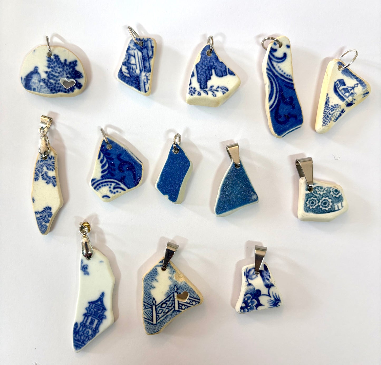 Sea Pottery Blue Pendants