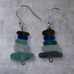 Seaglass stack earrings.