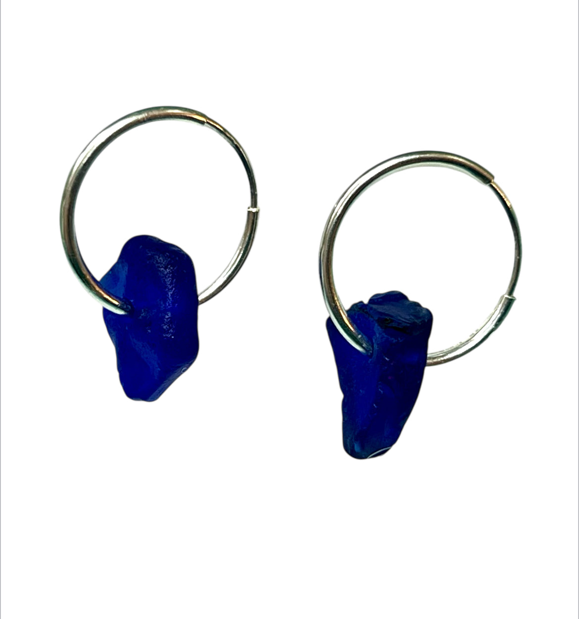 Seaglass hoop earrings.
