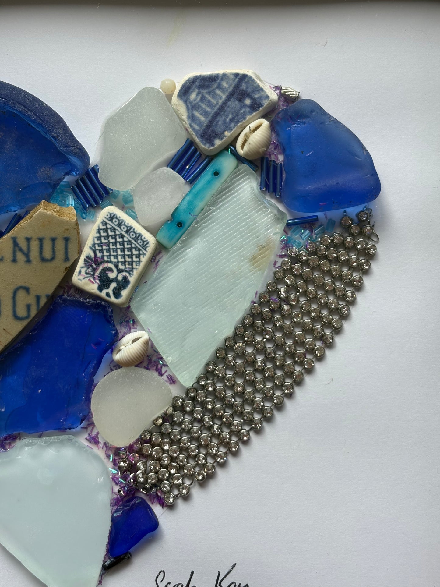 Blue heart mosaic.