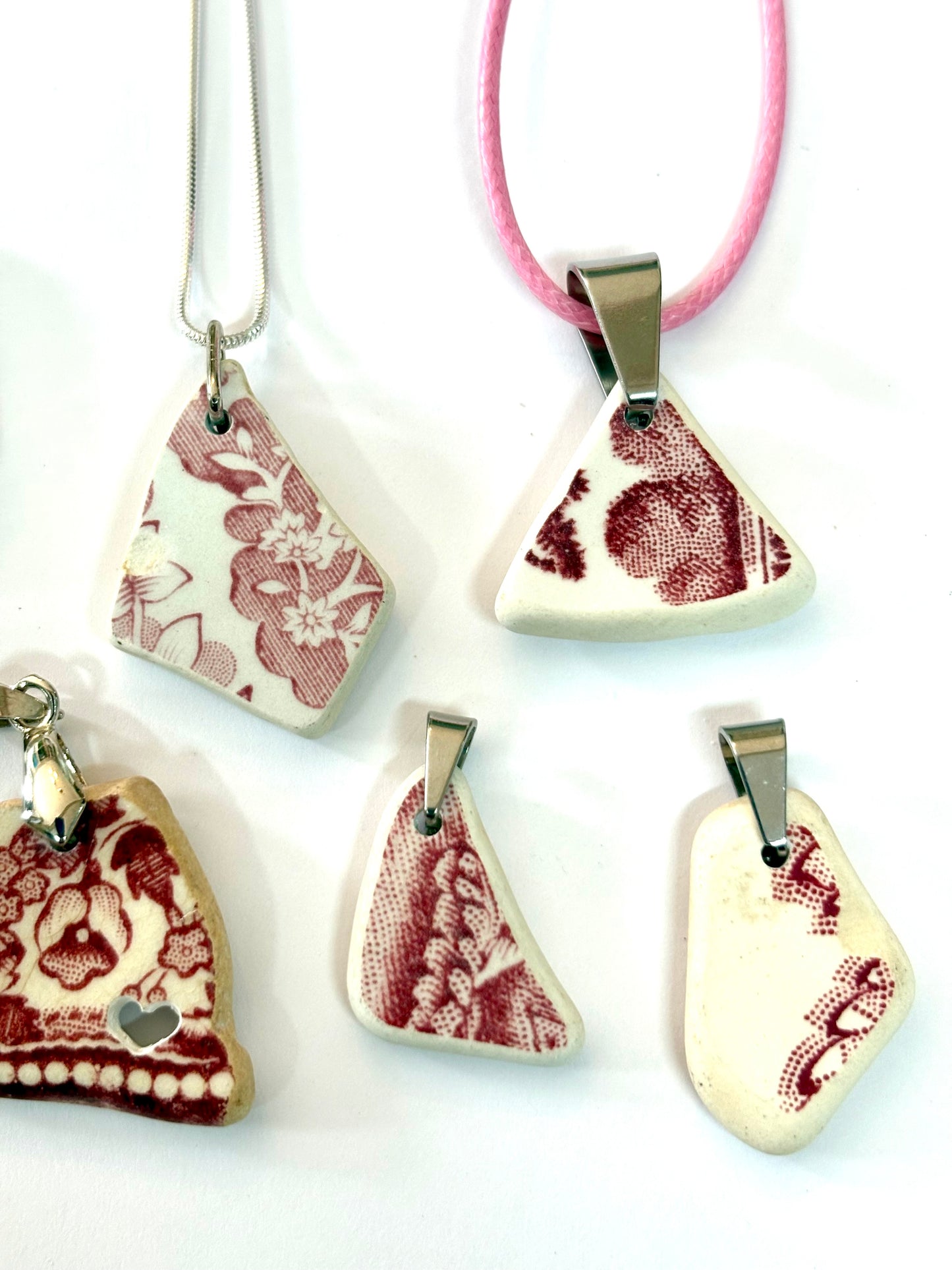 Sea Pottery Pink Pendants