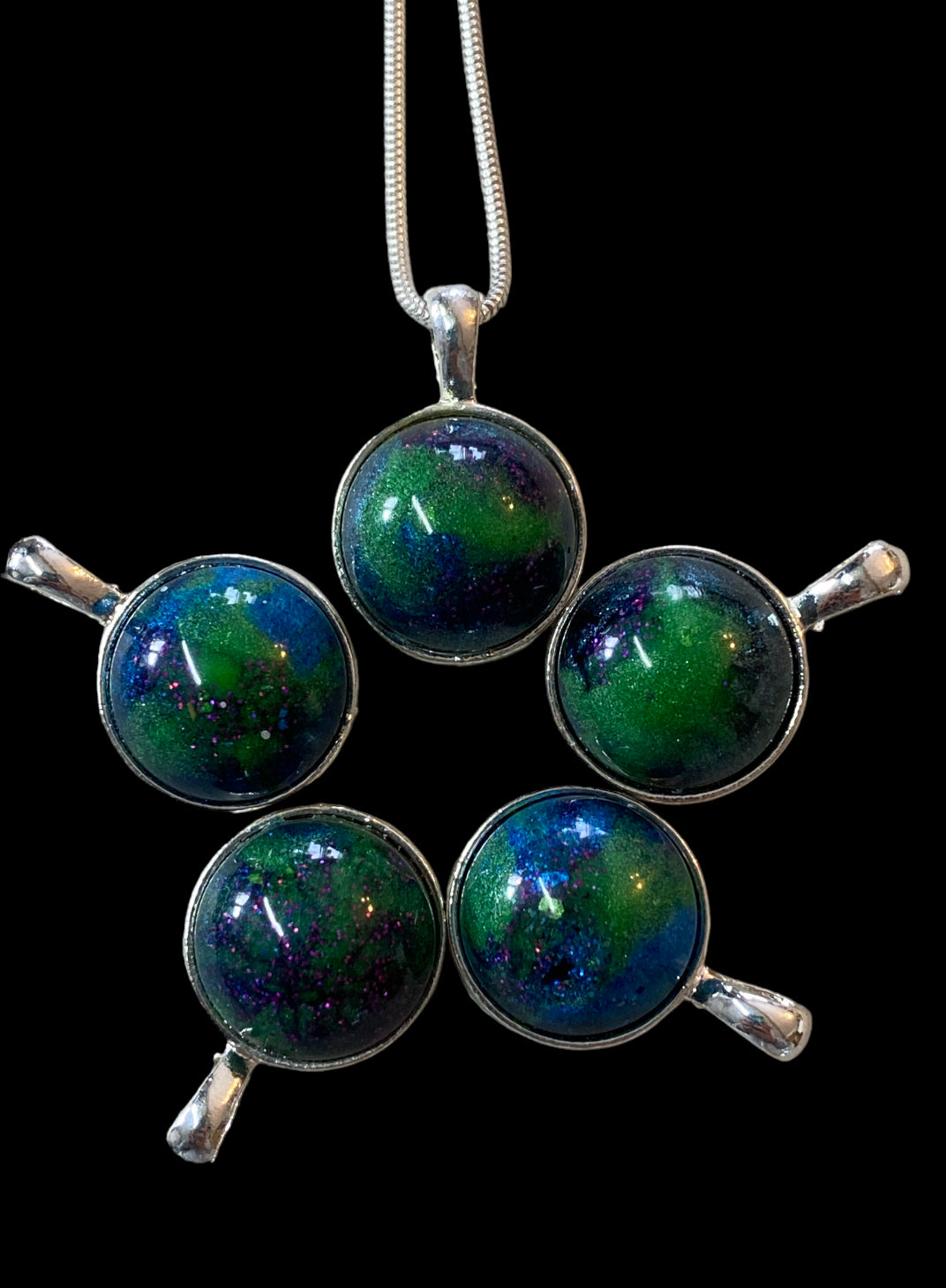 Signature Aurora borealis Resin Pendants