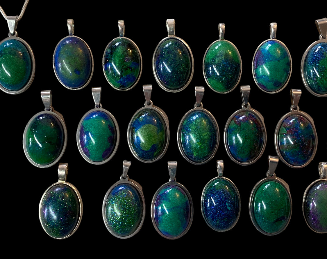 Signature Aurora borealis Resin Pendants