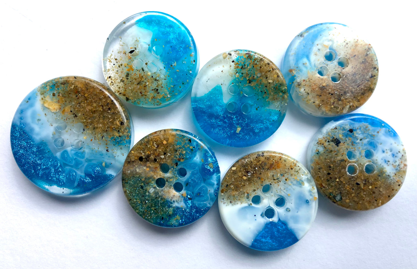 Bains Beach Resin Buttons, Shetland TV Series Inspired