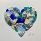 Large Beach Mosaic framed | Blues