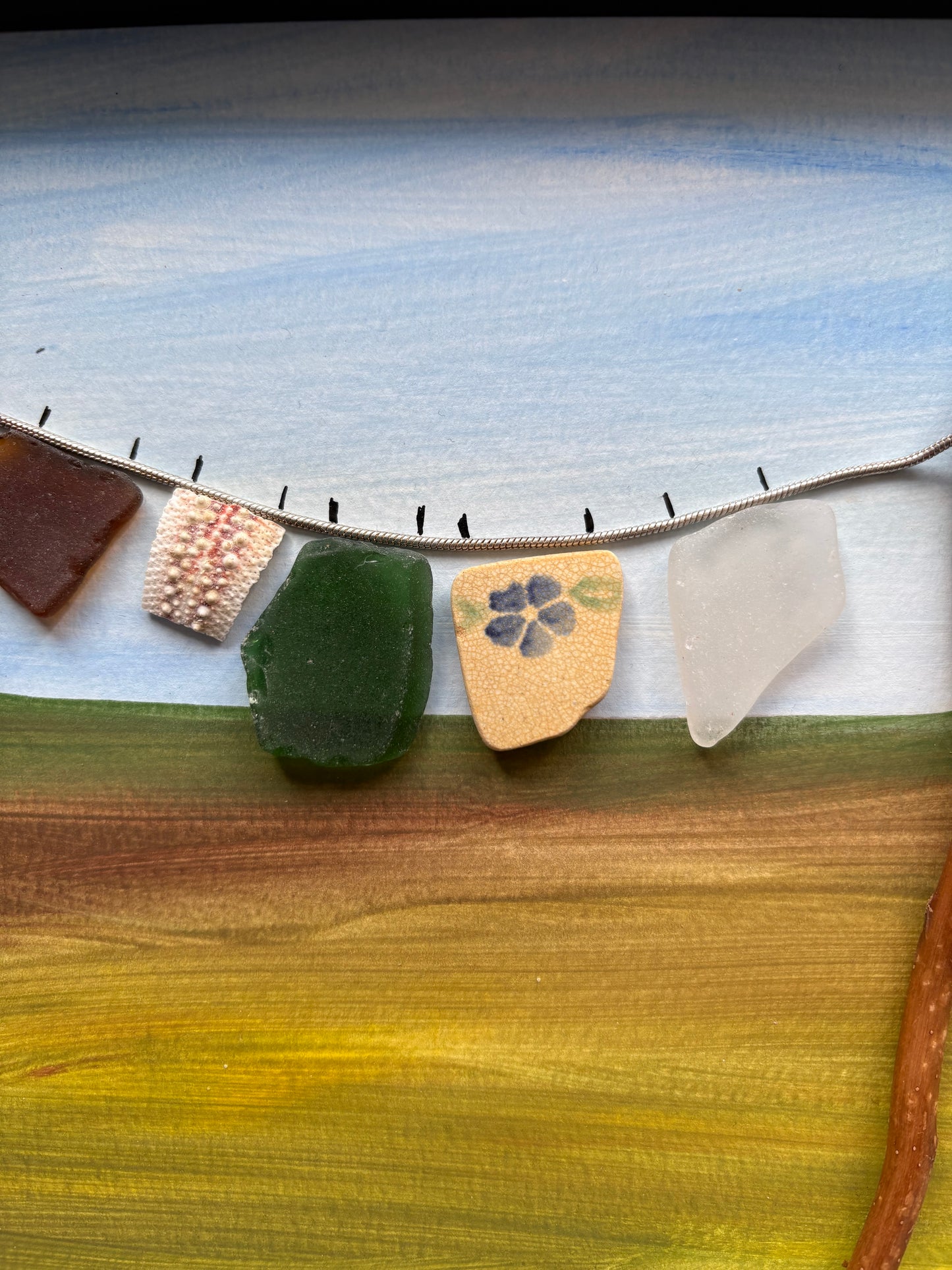 Shetland Sea glass washing line.