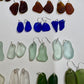 Seaglass dangly earrings.