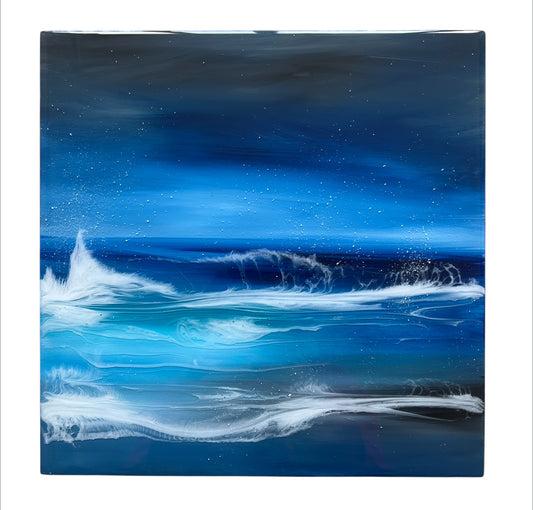 Neutral Seascape Resin Artwork | Square