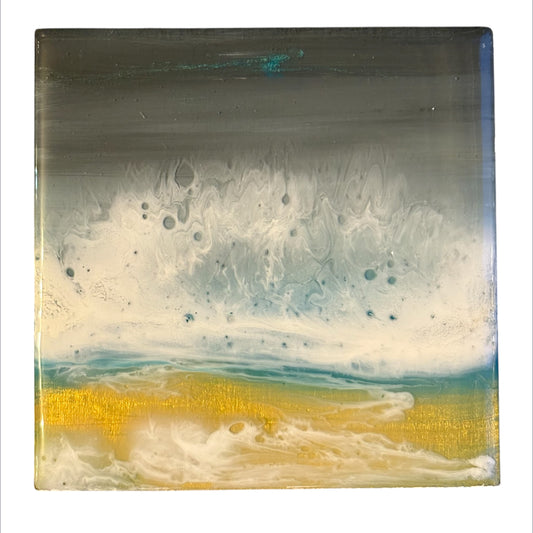 Mini resin seascape, gold sand
