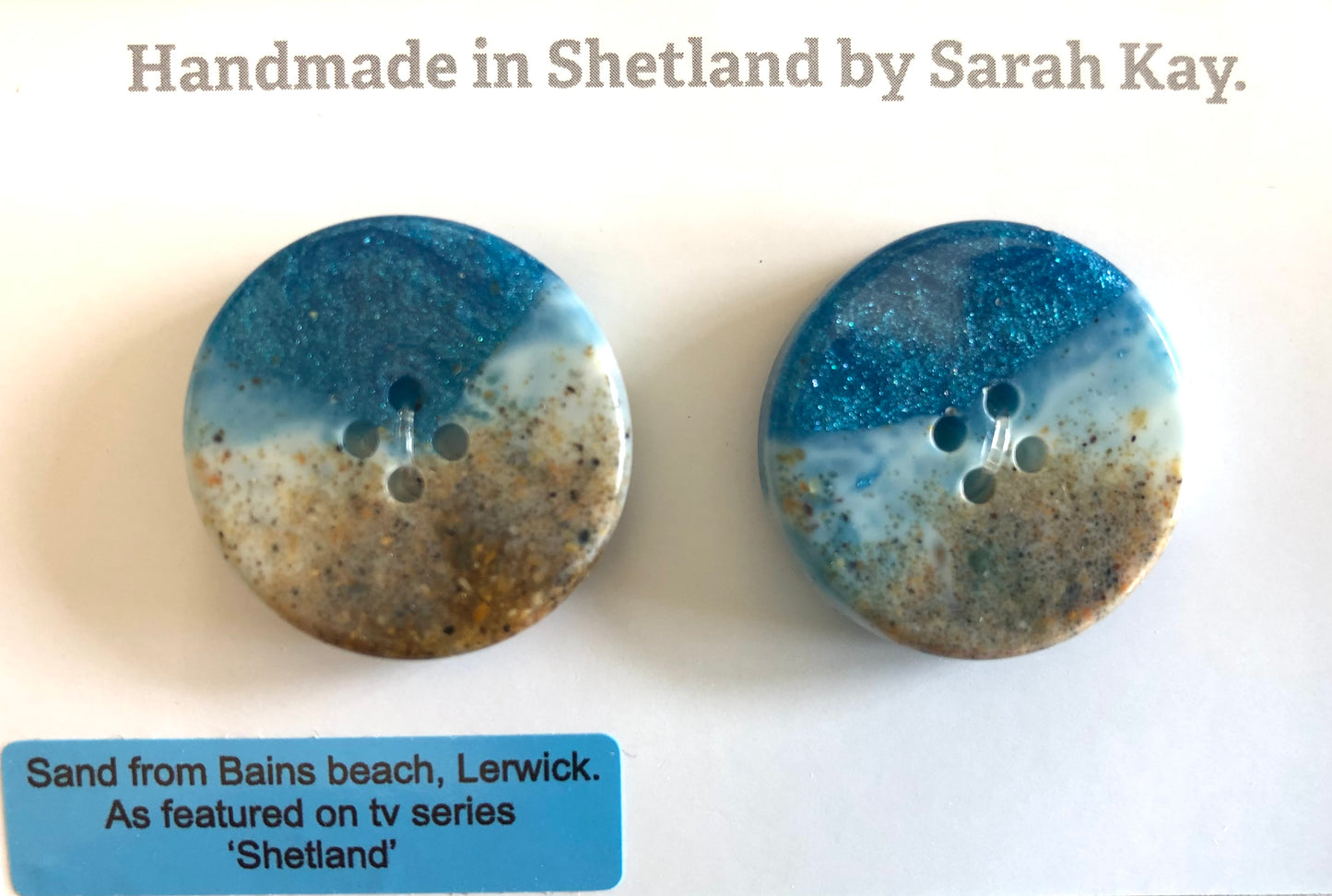 Bains Beach Resin Buttons, Shetland TV Series Inspired