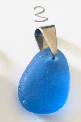 Blue sea glass pendants