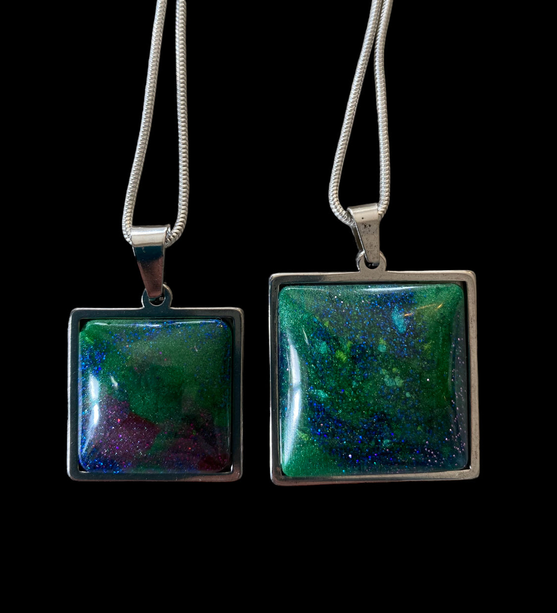 Signature Aurora borealis Resin Pendants