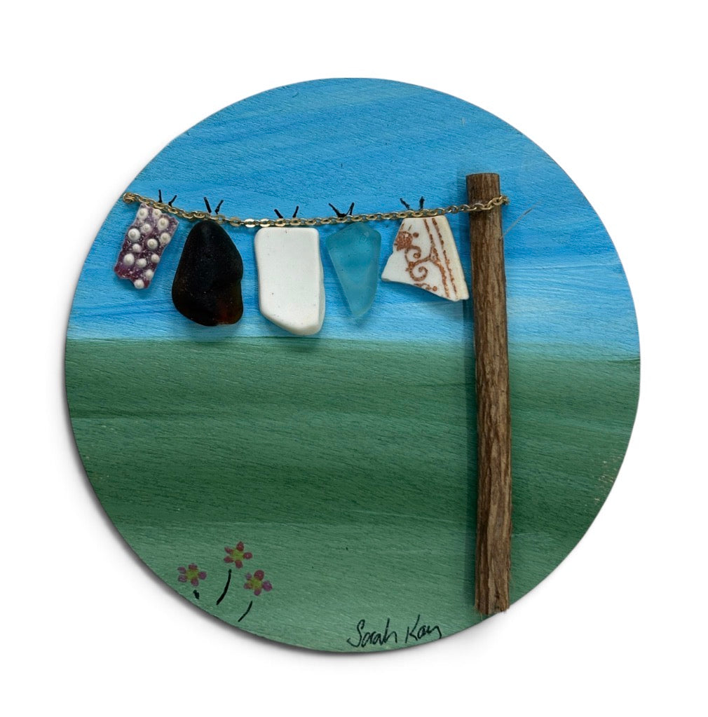 Mini washing line art | round