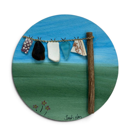 Mini washing line art | round