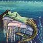 Relaxing Mermaid Mixed Media Acrylic Painting