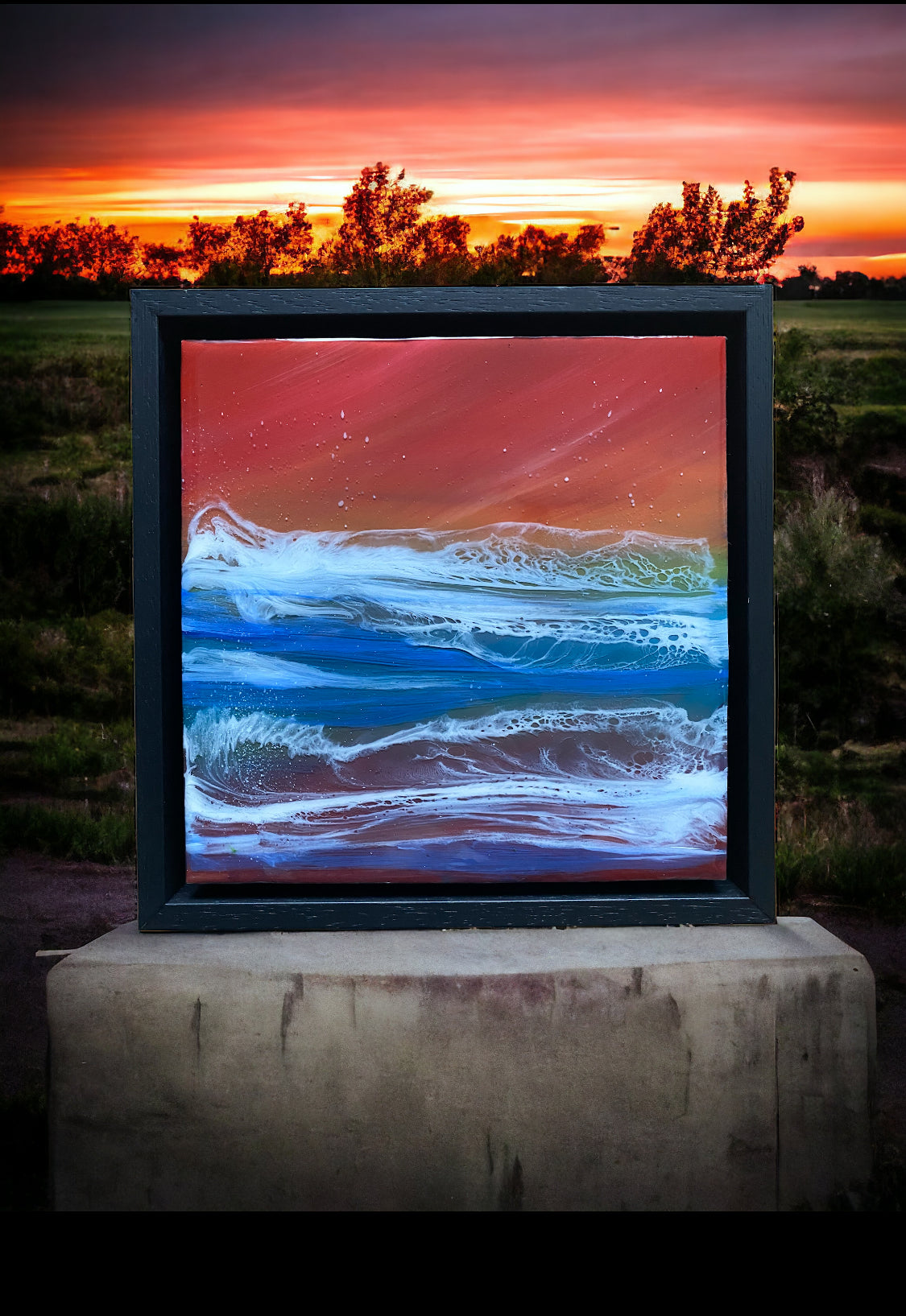 Islands Sunset Resin Artwork | Square