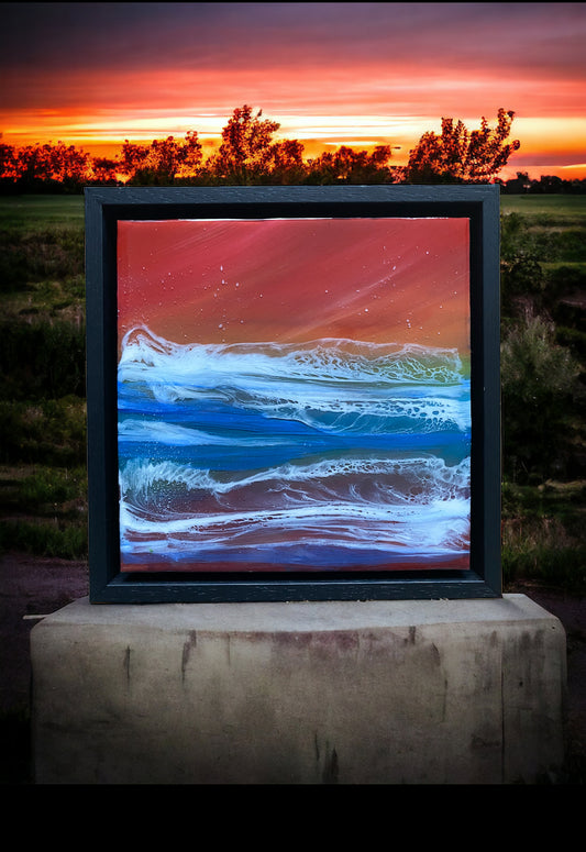 Islands Sunset Resin Artwork | Square