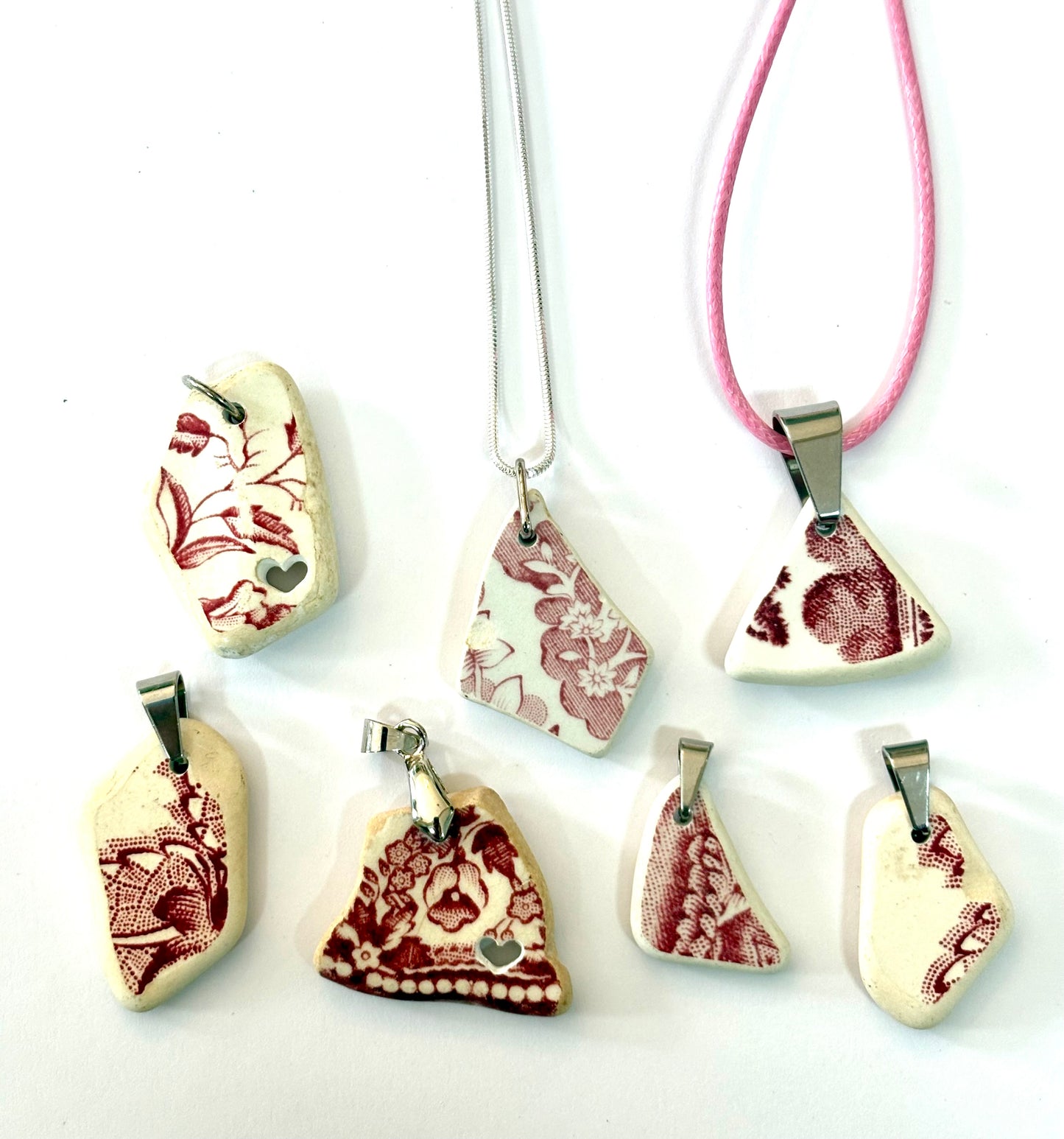 Sea Pottery Pink Pendants