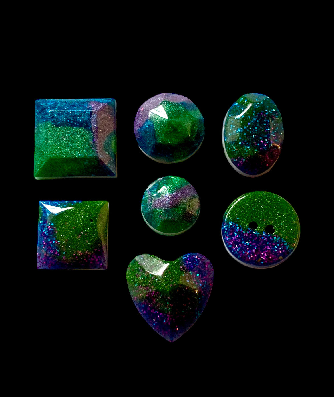 Aurora Borealis Sterling Silver Stud Resin Earrings