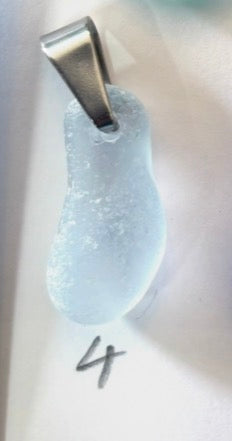 Blue sea glass pendants