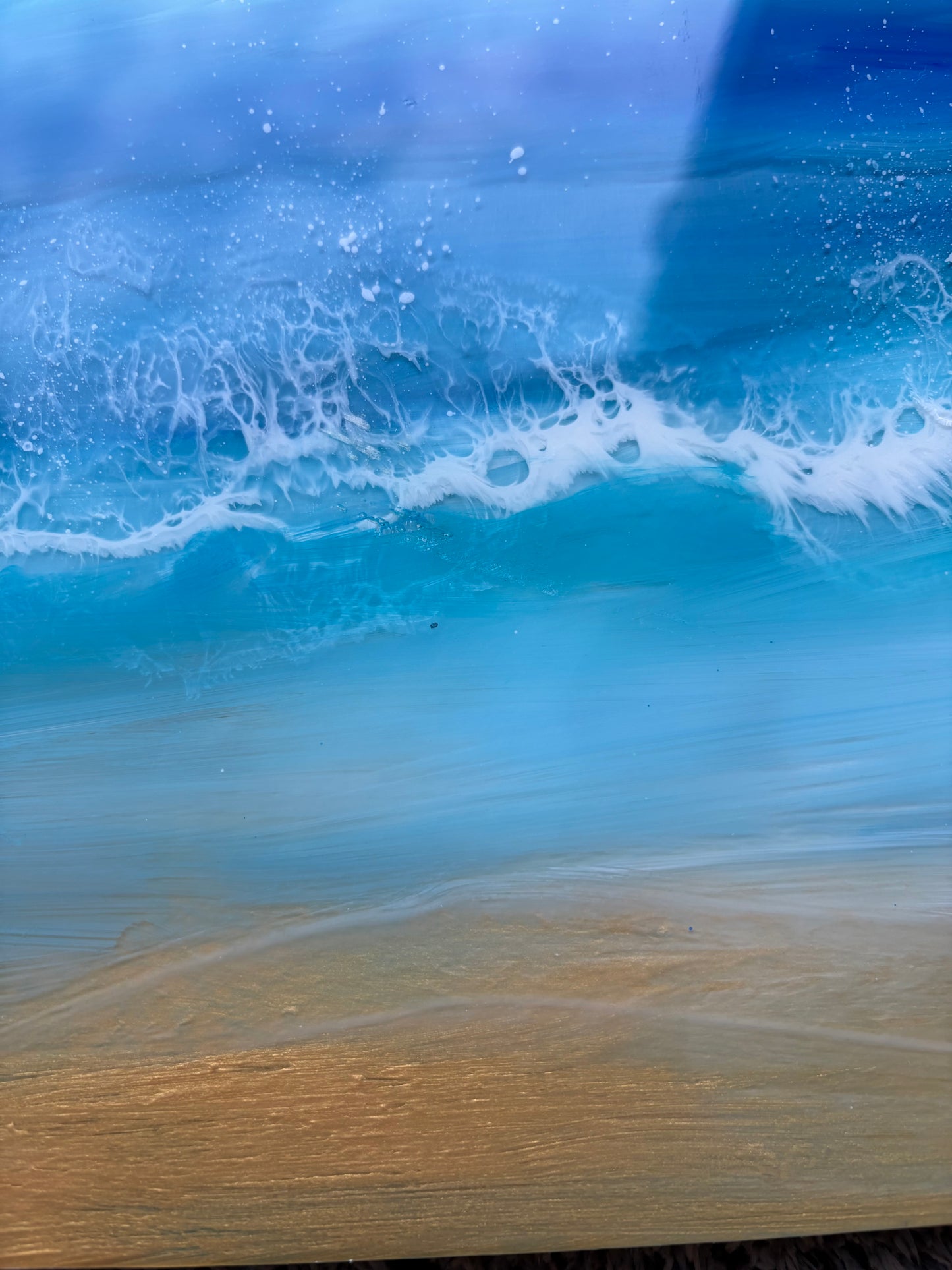 Golden Resin seascape | square 30 cm