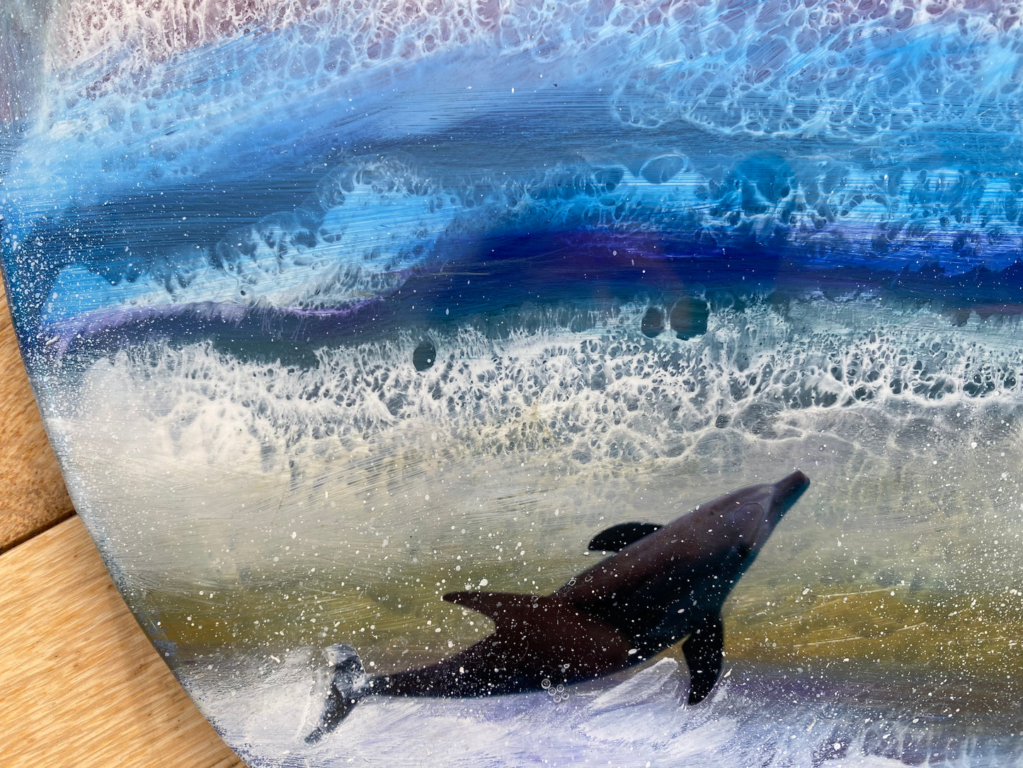 Resin Art Shetland Seascape Orca Fun | Circle 30cm