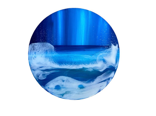 Shetland Seascape Resin Artwork | circle 30 cm