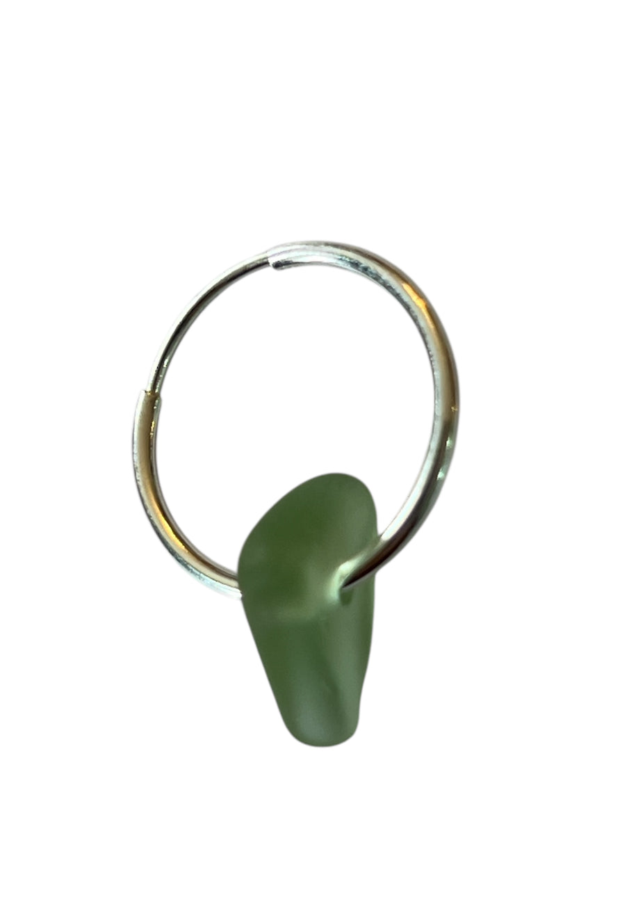 Seaglass hoop earrings.