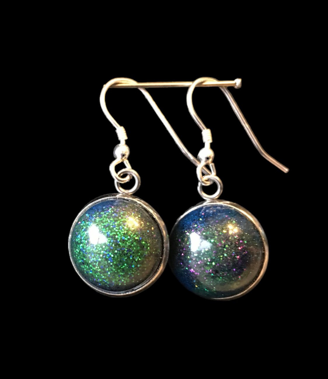 Aurora Borealis Dangly Resin Earrings