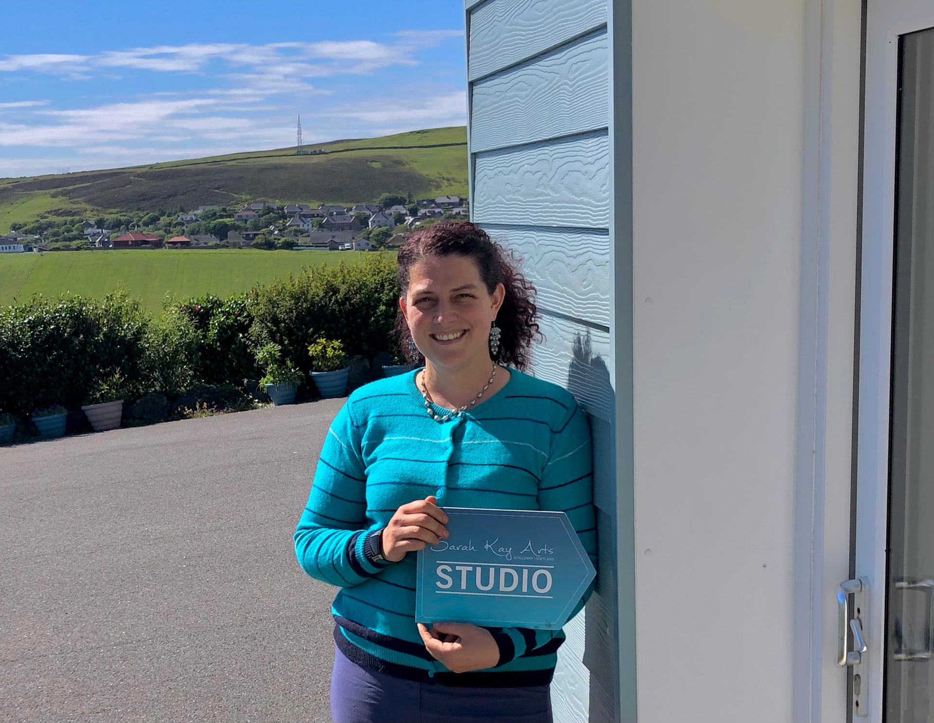 Load video: Sarah Kay&#39;s Studio and Garden, Scalloway