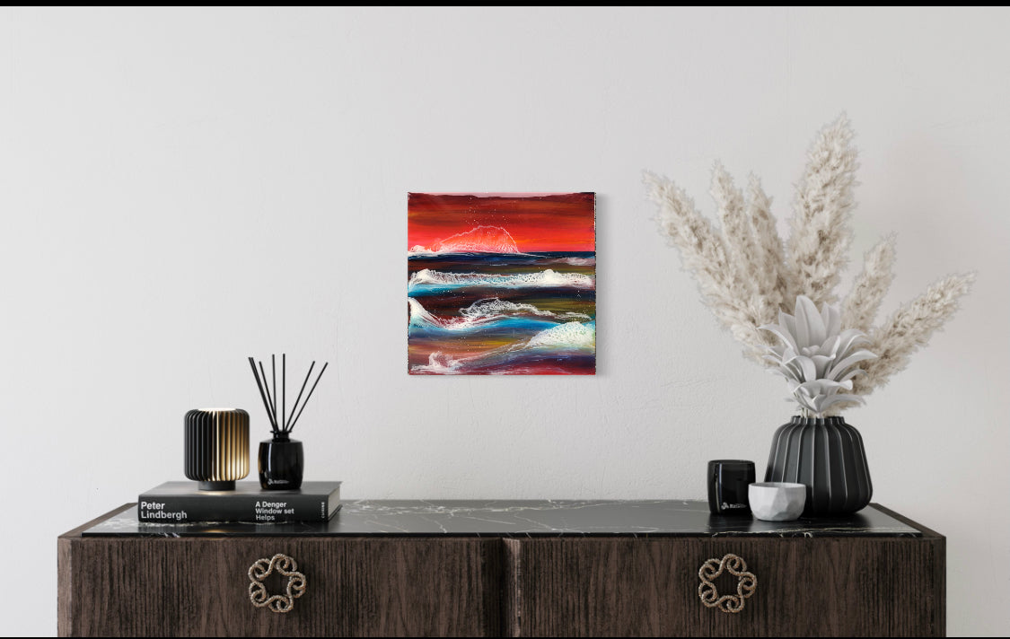 Strong Shetland Sunset Resin Artwork 