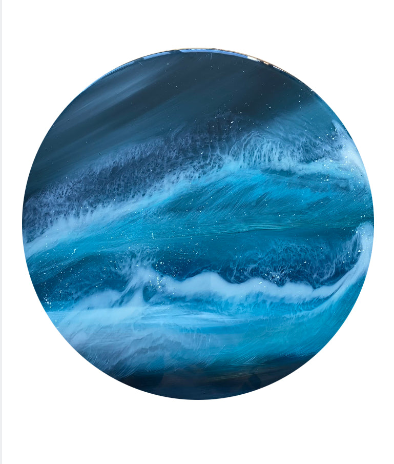 Resin Art Seascape mysterious night | Circle 30cm