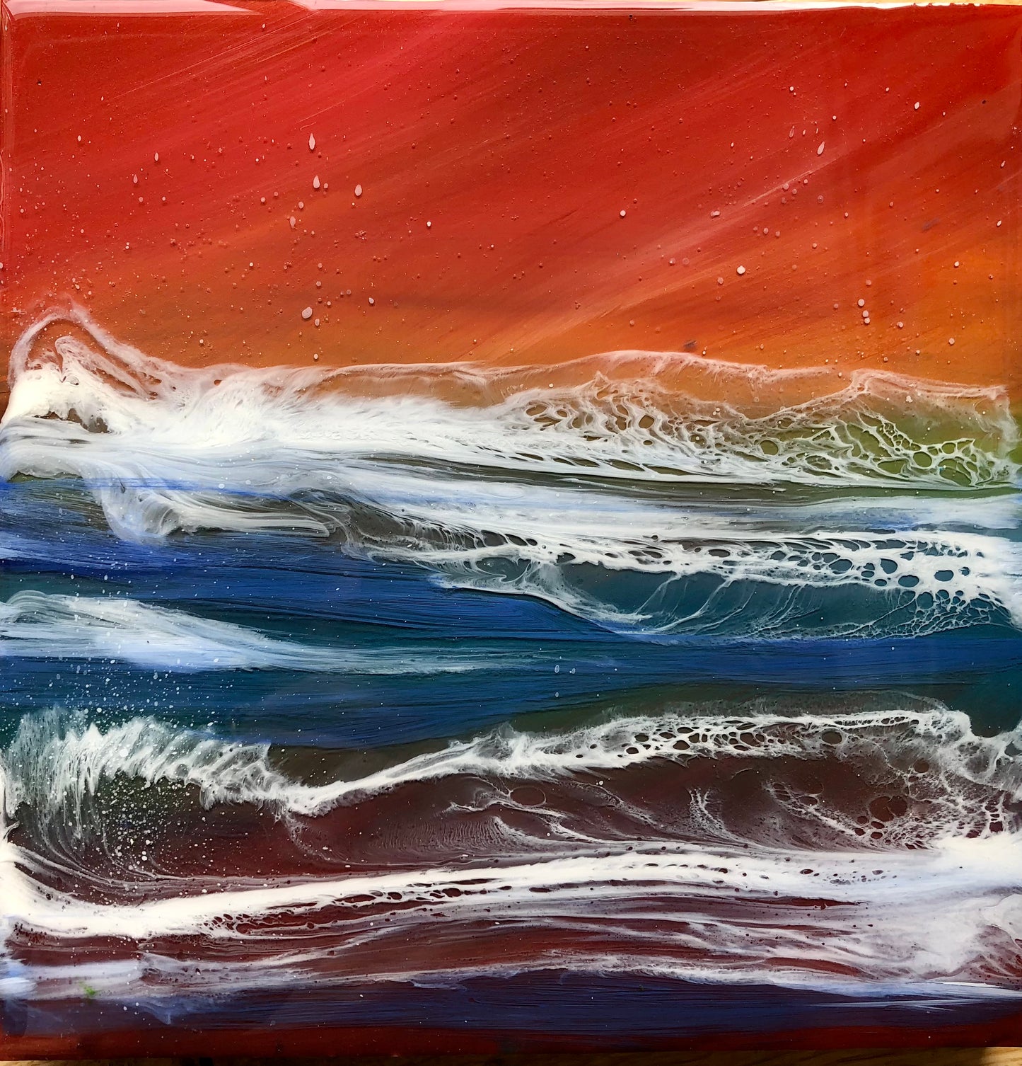 Islands Sunset Resin Artwork | Square