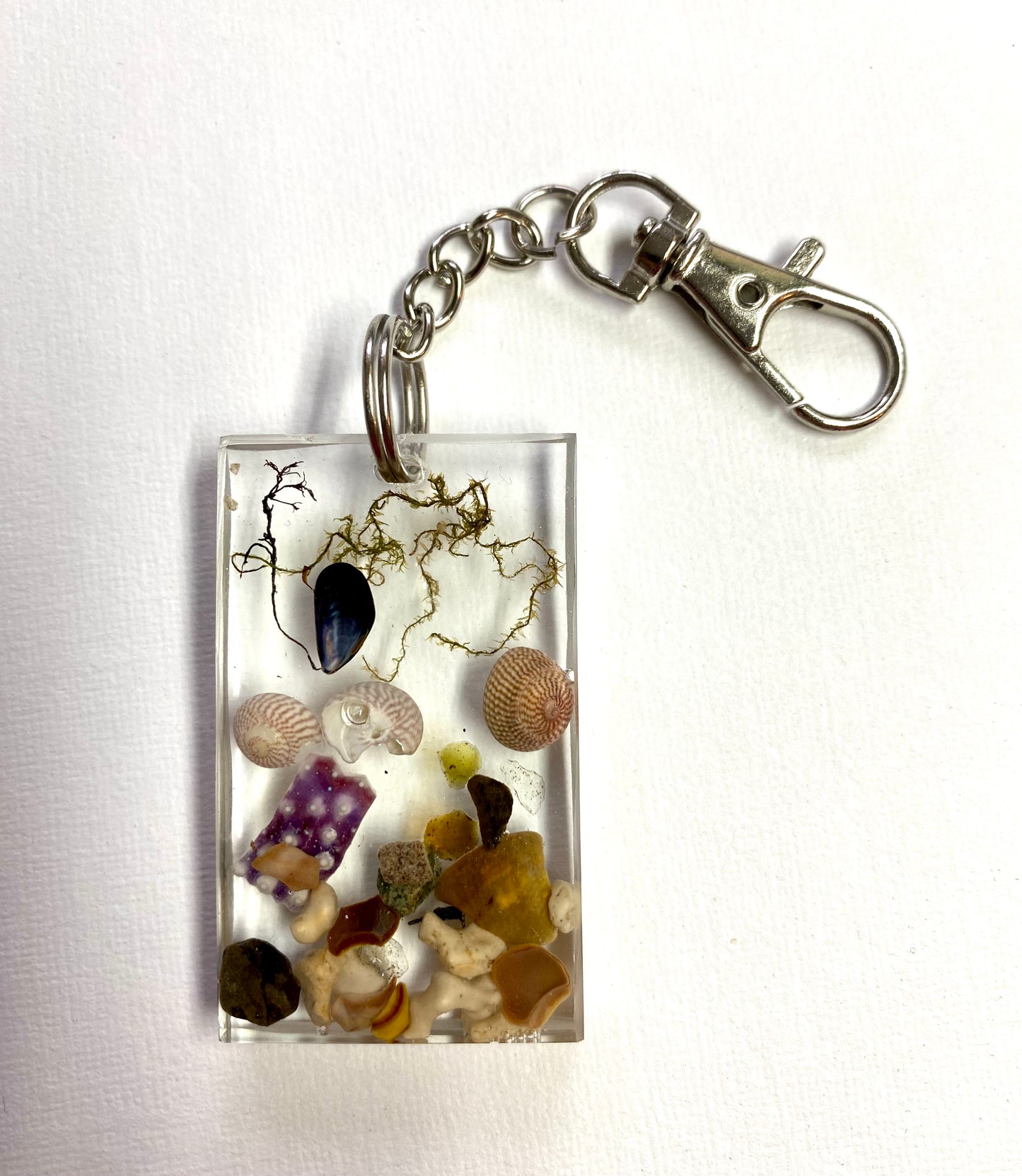 Shetland Beach Treasure Keyring | Rectangle