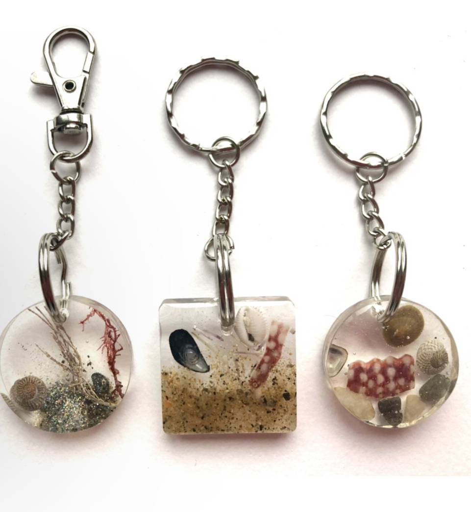 shetland beach keyring