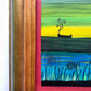 Aurora Borealis Croft House Original Painting & Vintage Wood Frame