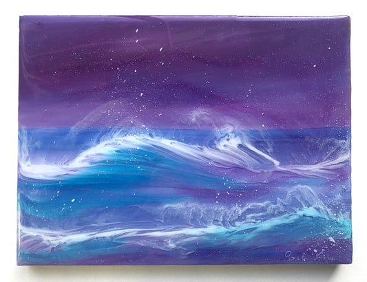 Purple Shetland Seas Resin Artwork | Rectangle