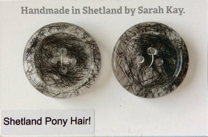 Shetland Pony Hair Resin Buttons.